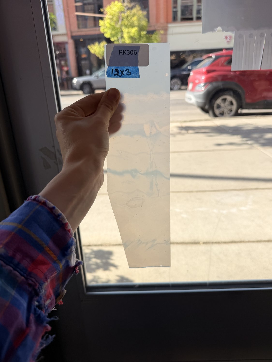 White Opal Mouthblown Fremont Flash (on clear) Sheet Glass