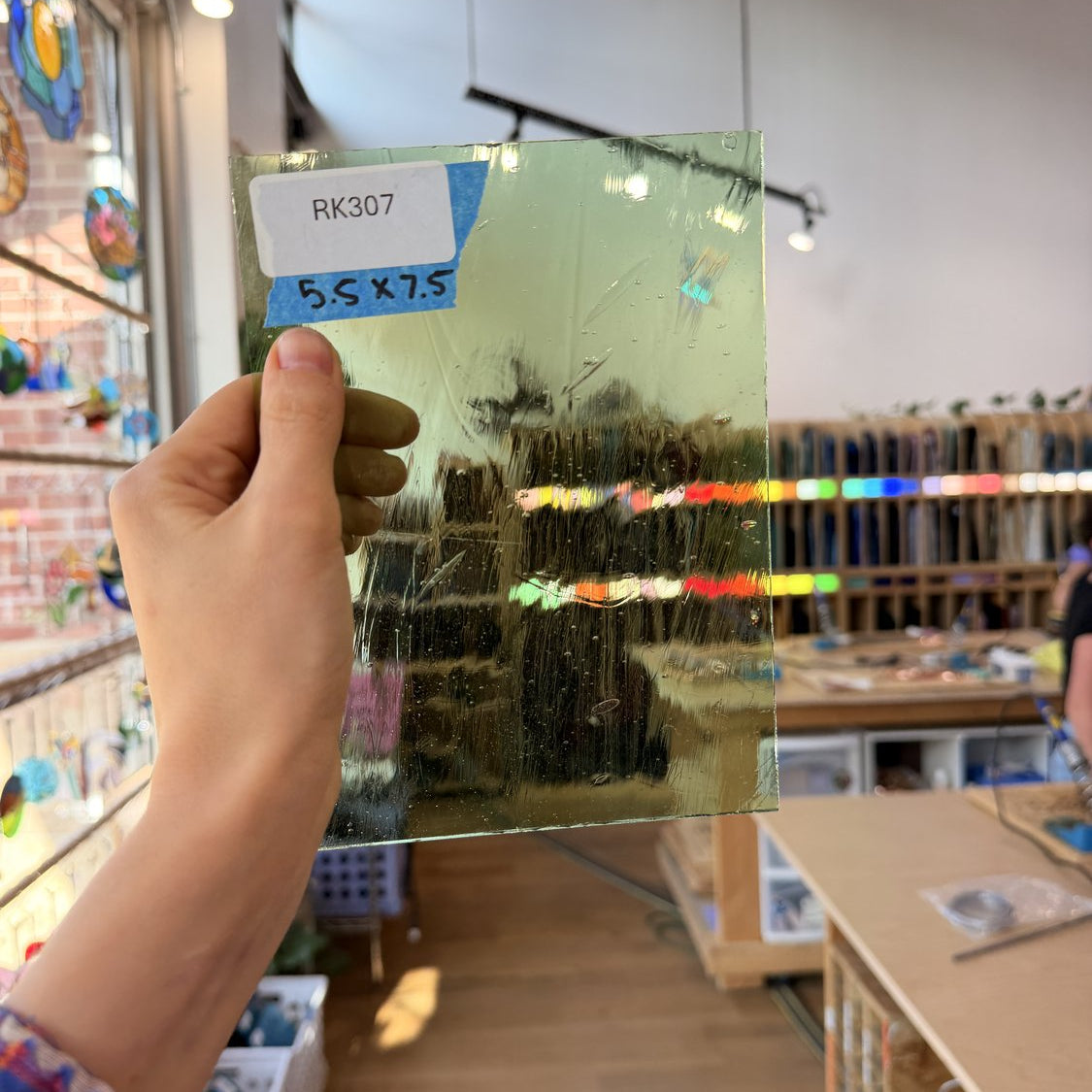 Light Green Mouthblown Lamberts Sheet Glass