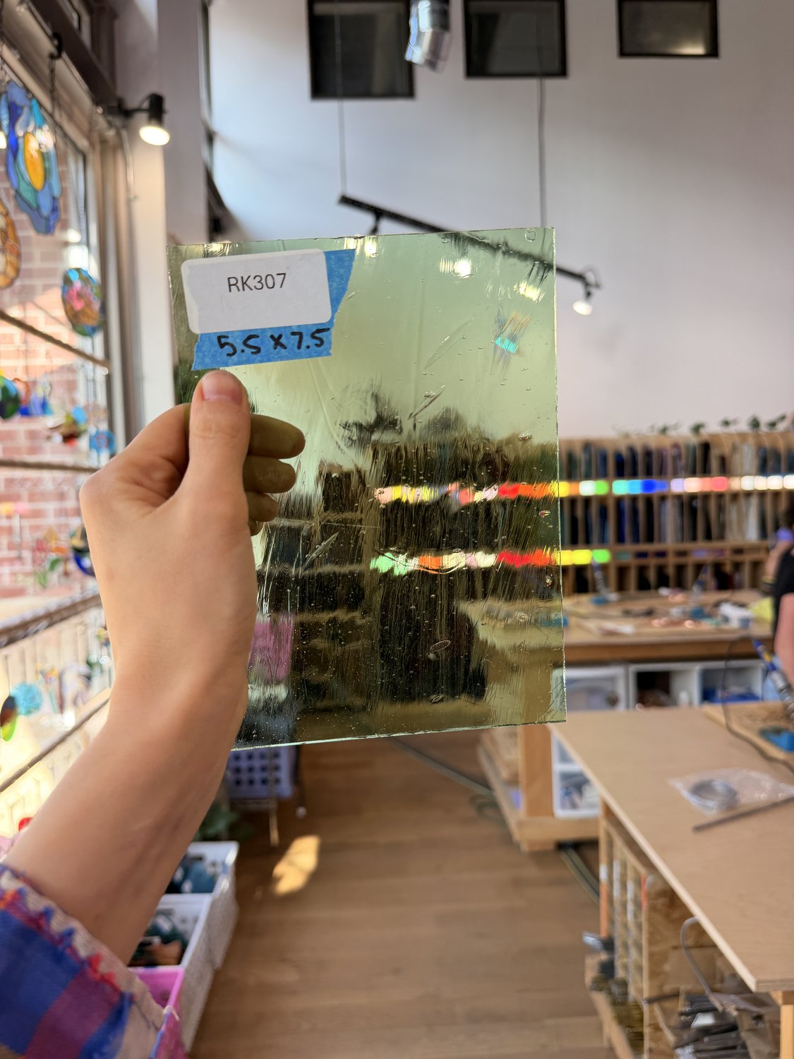 Light Green Mouthblown Lamberts Sheet Glass