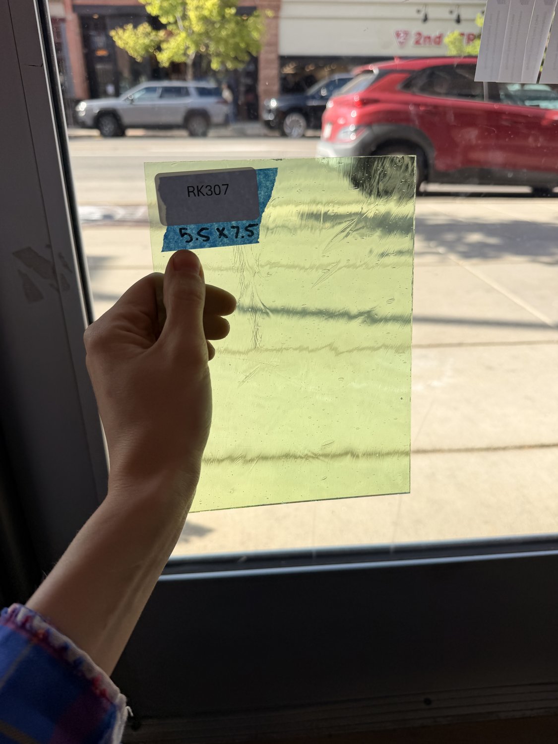 Light Green Mouthblown Lamberts Sheet Glass