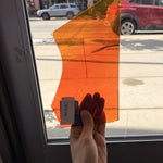 Orange Amber Silver Color Changing Flash (on clear) Mouthblown Sheet Glass