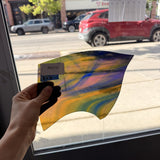 Rainbow Mouthblown Flash (on clear) Vintage Lamberts Sheet Glass