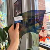 Rainbow Mouthblown Flash (on clear) Vintage Lamberts Sheet Glass