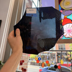 Dark Steel Blue Mouth Blown Sheet Glass