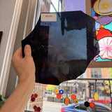 Dark Steel Blue Mouth Blown Sheet Glass