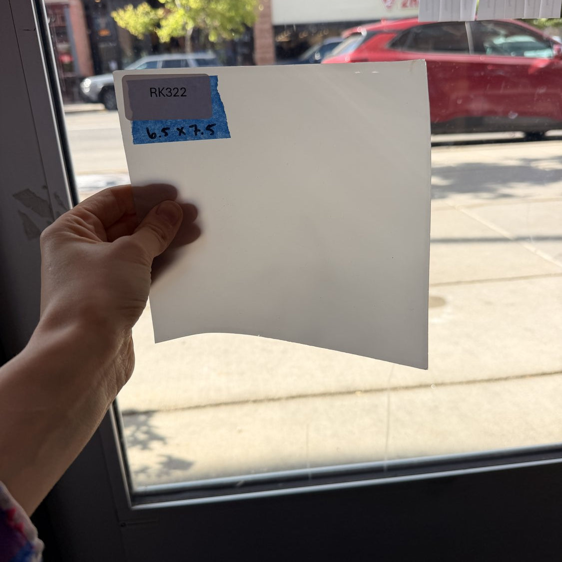 White Gray Opal Mouthblown Flash (on clear) Sheet Glass