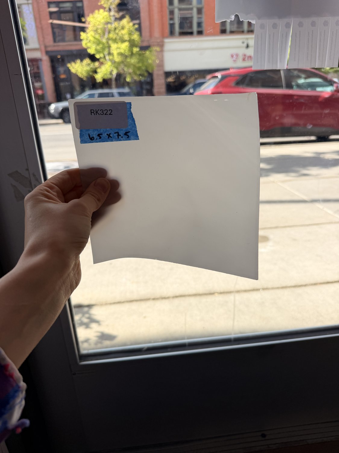White Gray Opal Mouthblown Flash (on clear) Sheet Glass