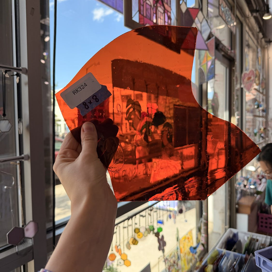 Medium Burnt Orange Mouthblown Sheet Glass