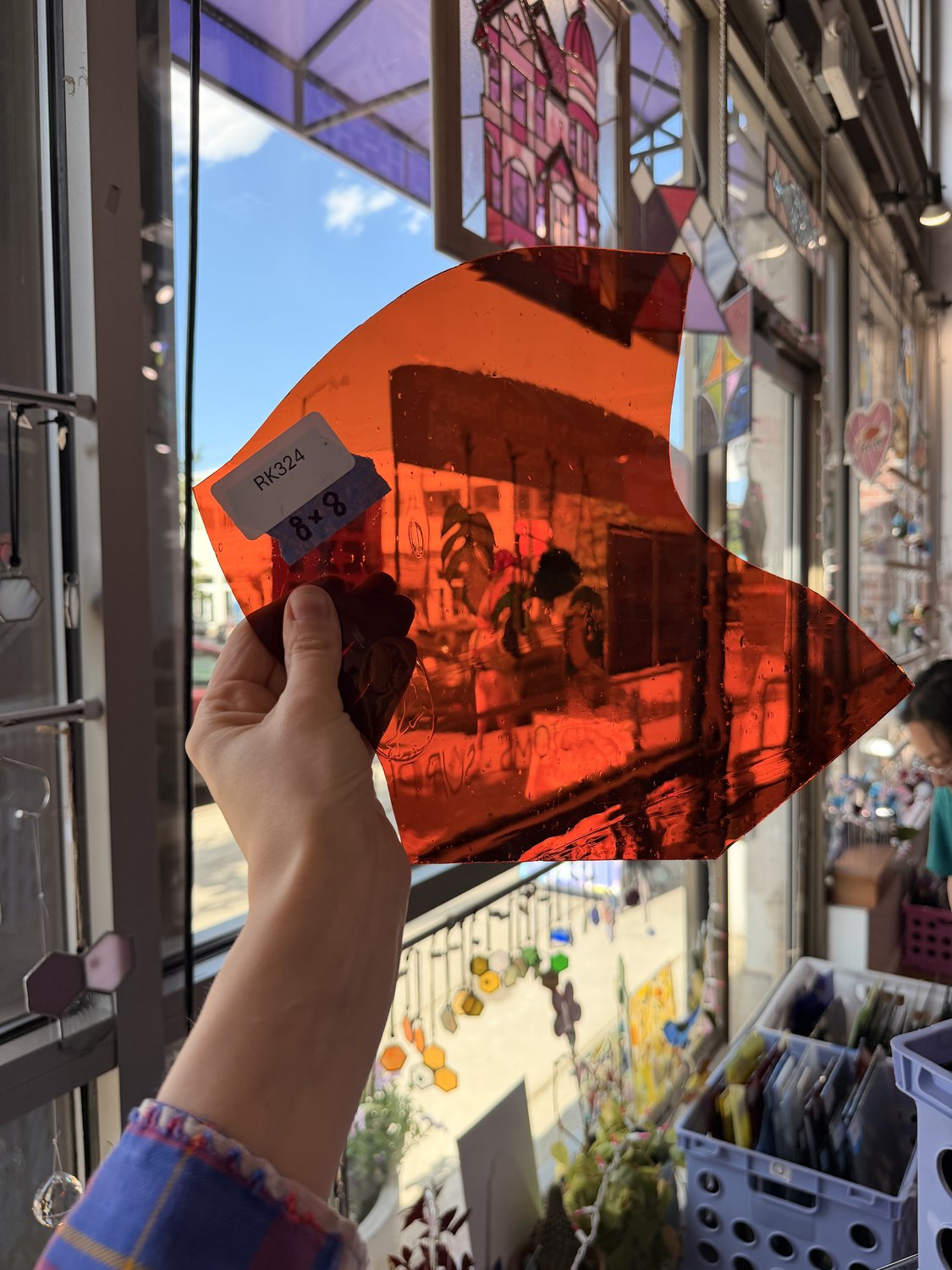 Medium Burnt Orange Mouthblown Sheet Glass