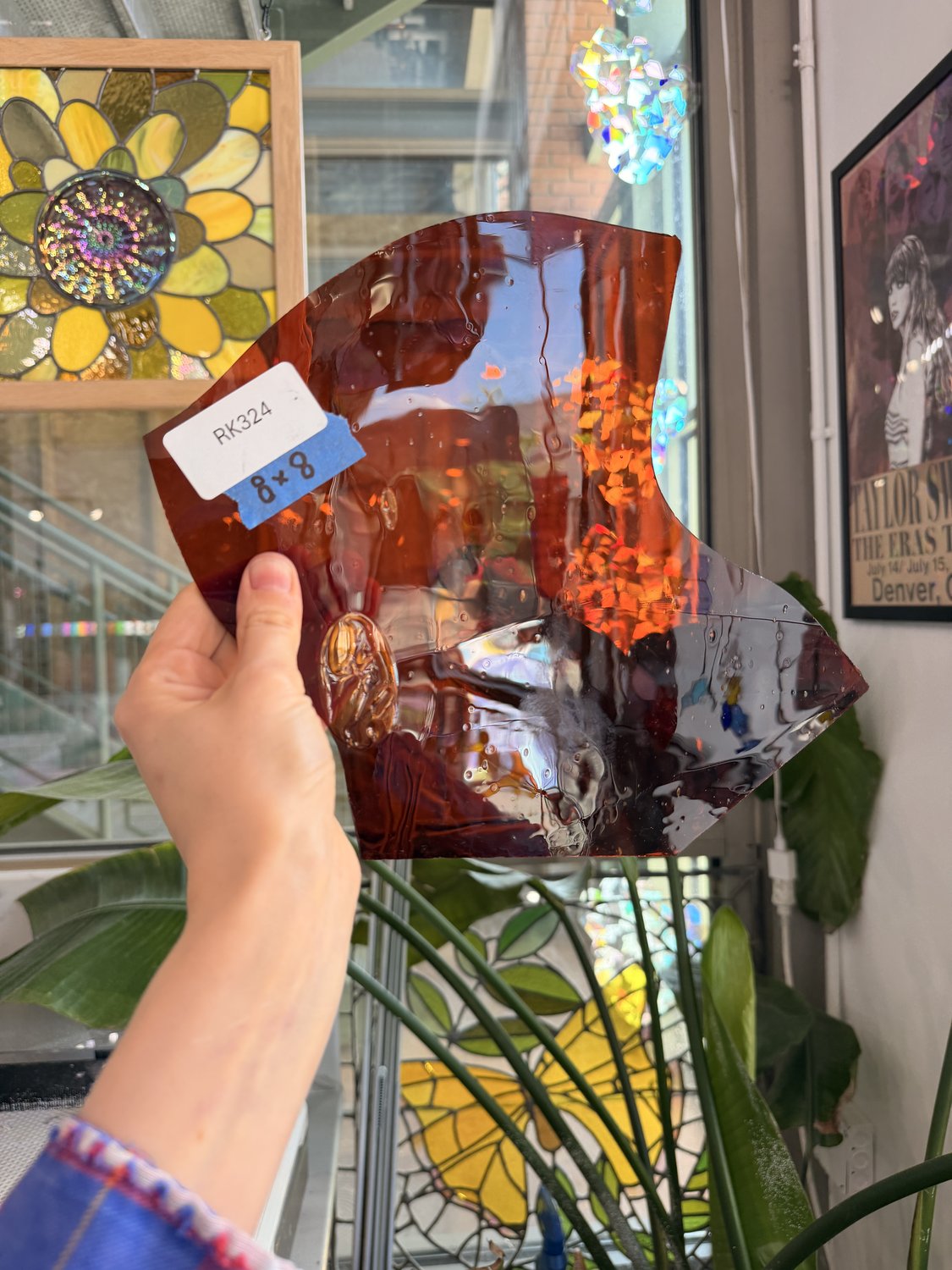 Medium Burnt Orange Mouthblown Sheet Glass