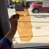 Light Brown Mouthblown Flash (on clear) Sheet Glass Wispy