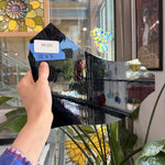 Dark Steel Blue Mouthblown Sheet Glass