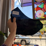 Dark Steel Blue Mouthblown Sheet Glass