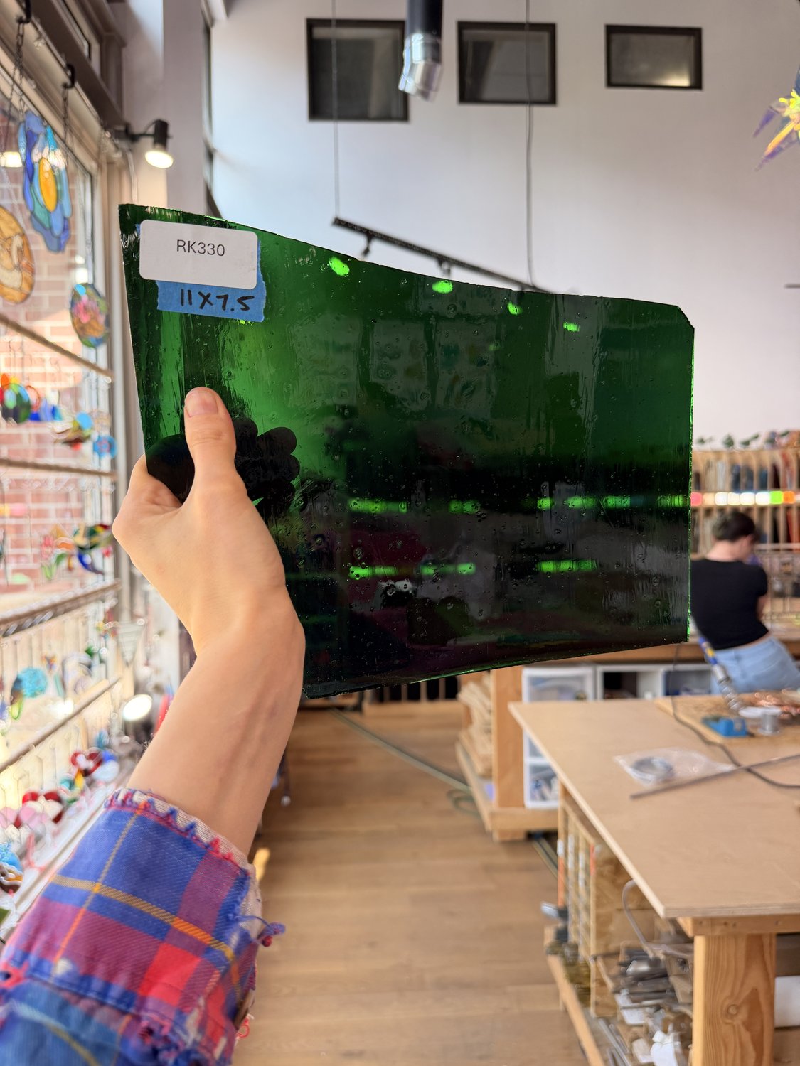Shamrock Green Mouthblown Sheet Glass