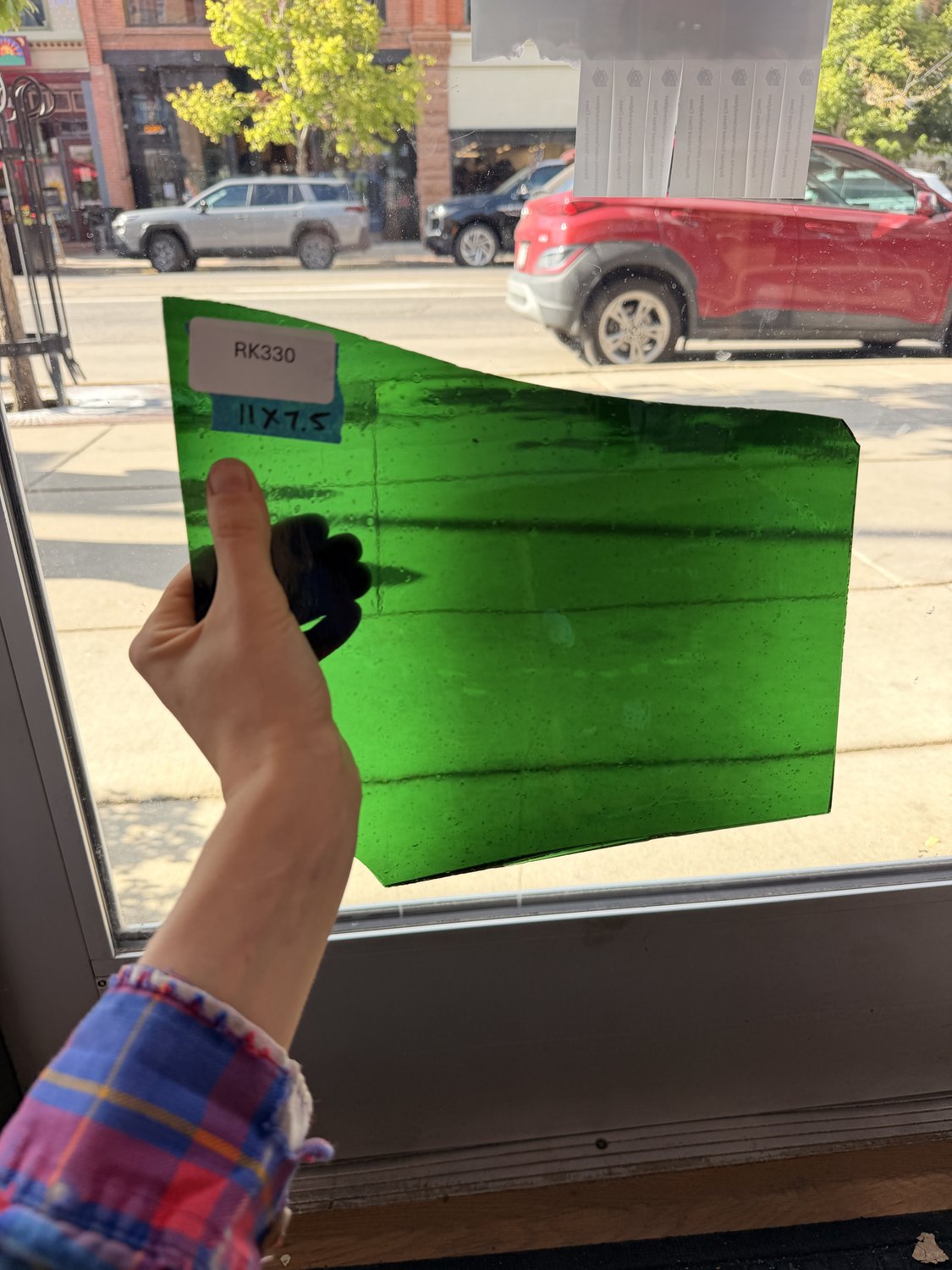 Shamrock Green Mouthblown Sheet Glass