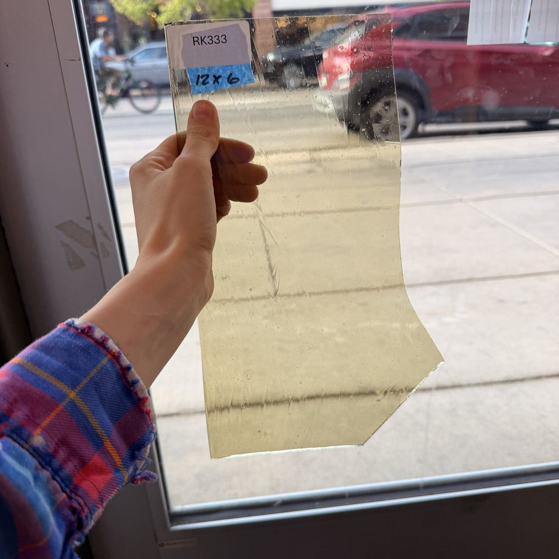 Light Yellow Mouthblown Lamberts Transparent Sheet Glass