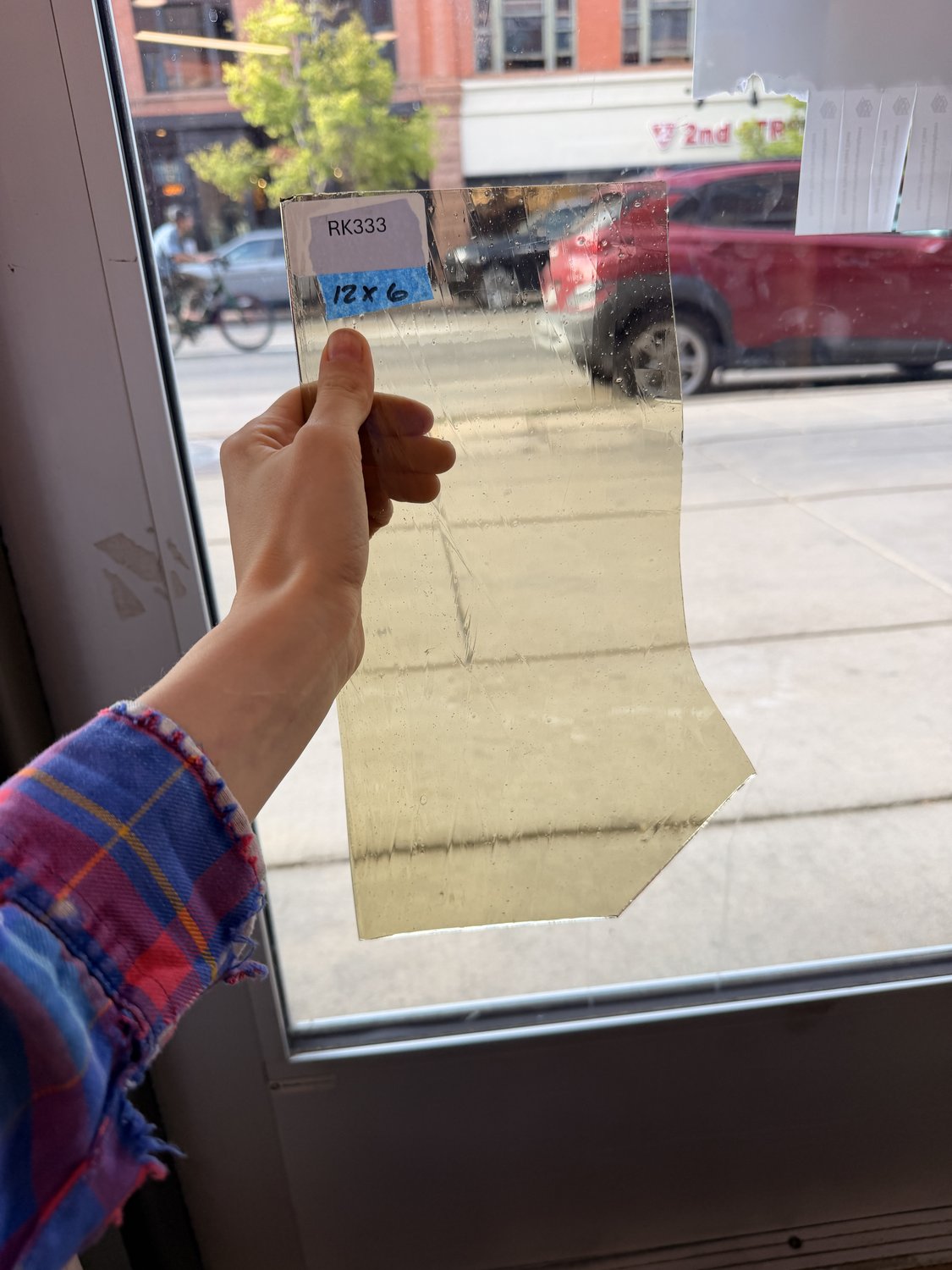 Light Yellow Mouthblown Lamberts Transparent Sheet Glass