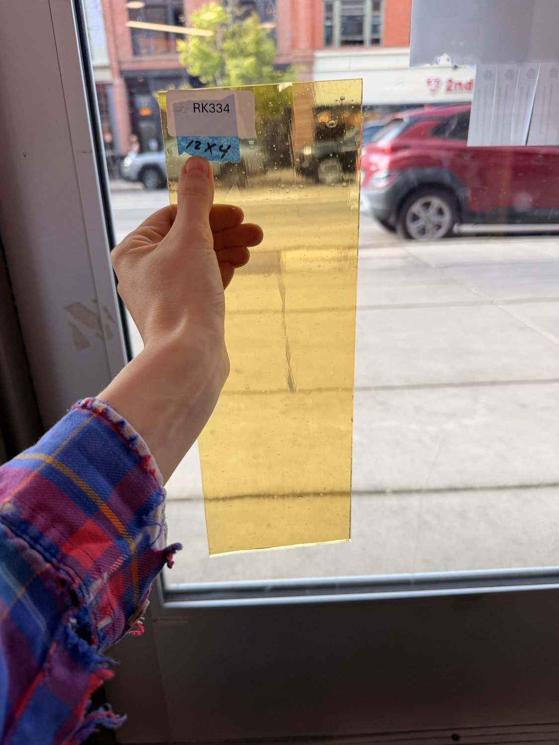 Medium Light Amber Yellow Transparent Lamberts Sheet Glass