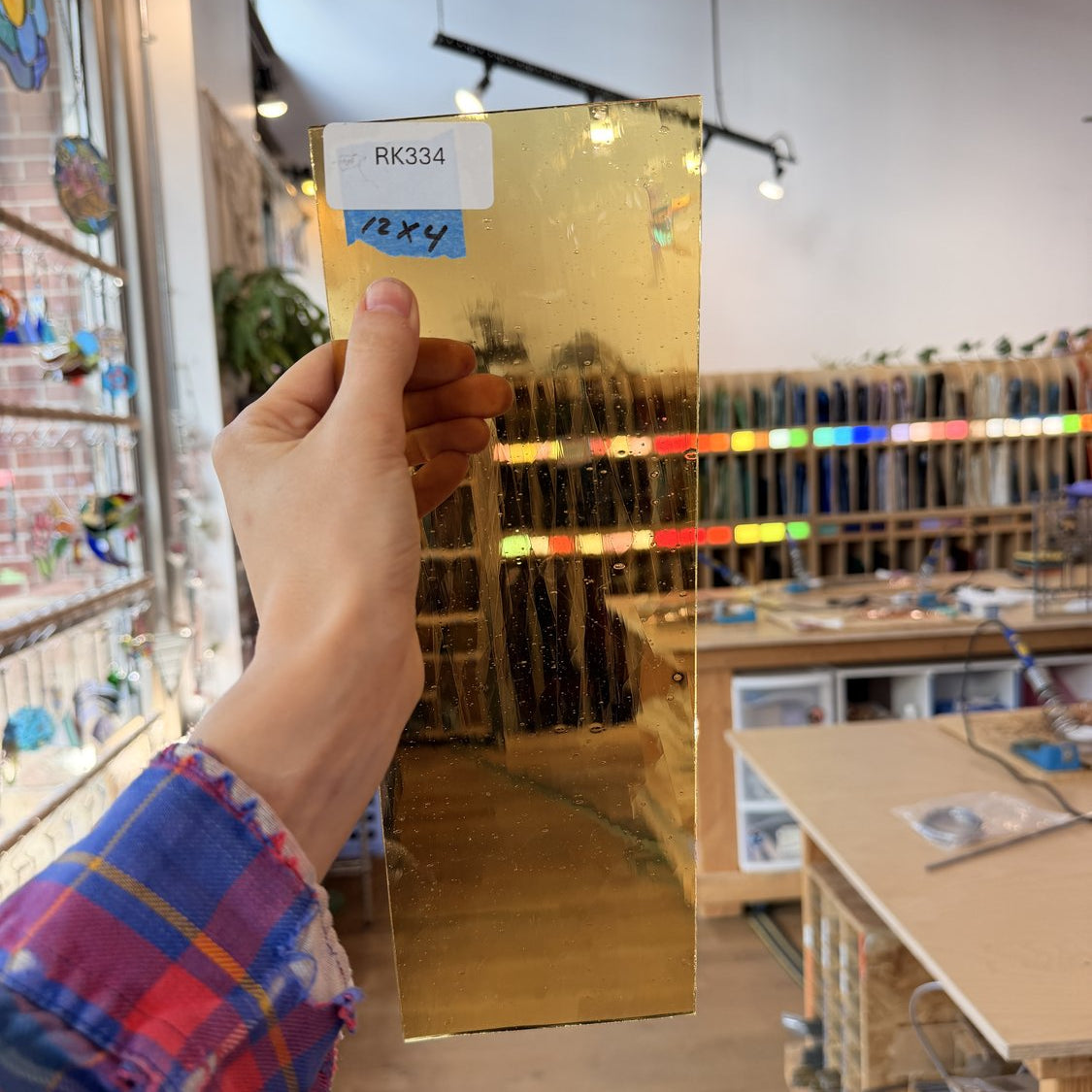 Medium Light Amber Yellow Transparent Lamberts Sheet Glass