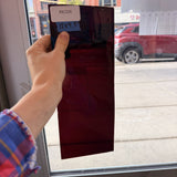 Dark Red on Clear Mouth Blown Flash Sheet Glass