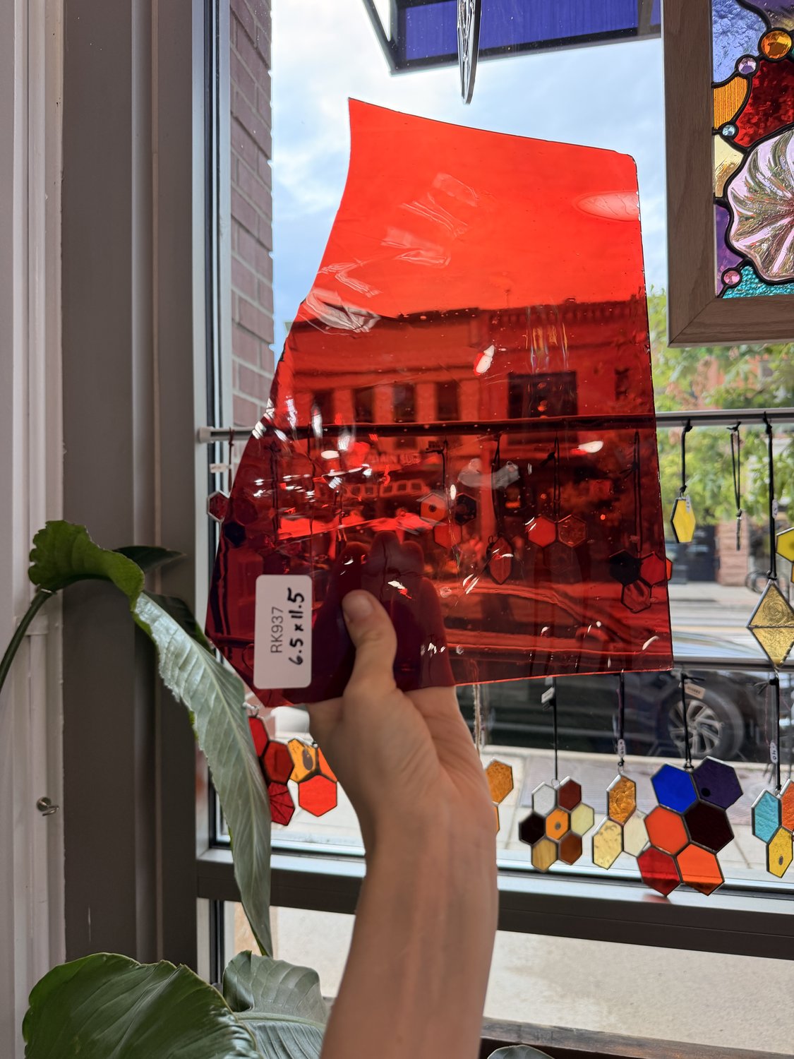 Dark Olive Transparent Mouthblown Desag Sheet Glass