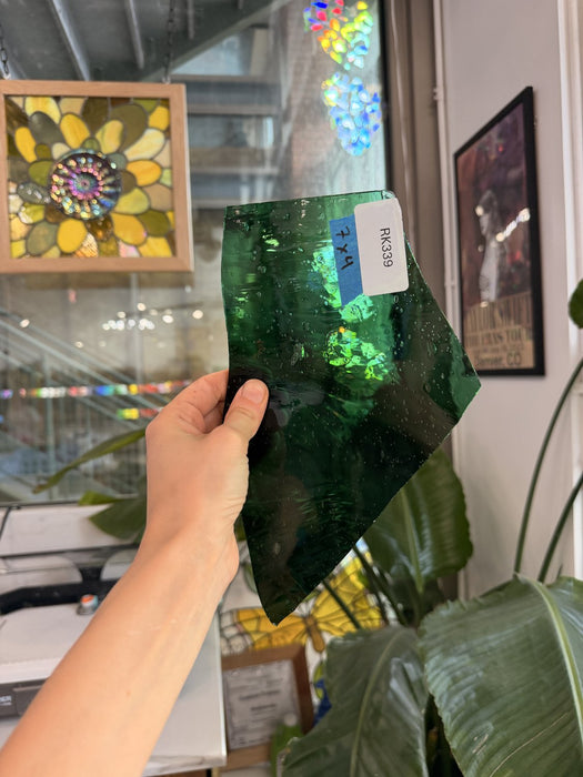 Dark Green Mouthblown Sheet Glass Mouth Blown Glass Default Title