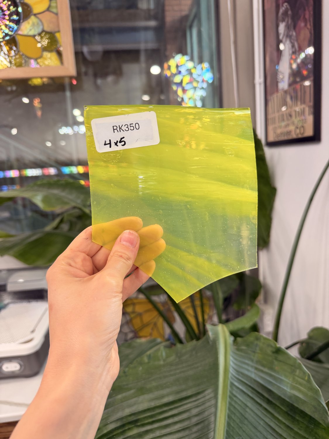Neon Clear and Yellow Mouthblown AC Fischer