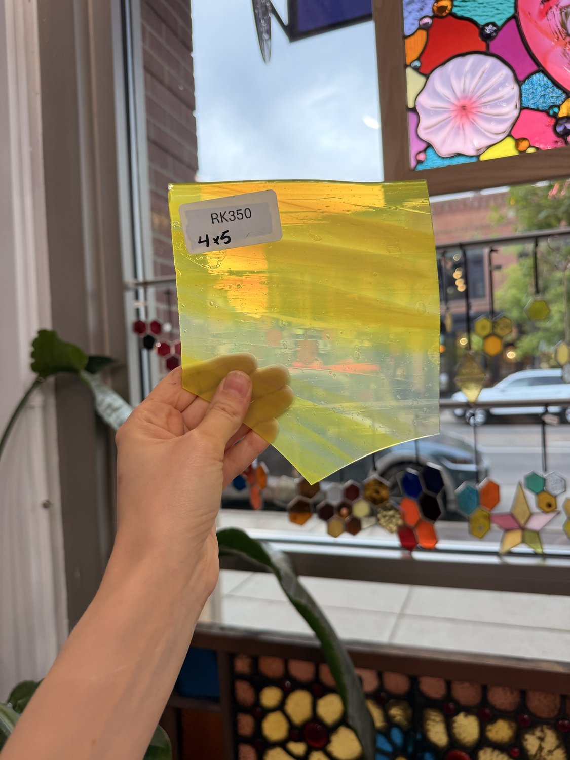 Neon Clear and Yellow Mouthblown AC Fischer