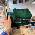 Teal Green Transparent on Clear Flash Glass Handmade Sheet Glass