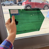 Teal Green Transparent on Clear Flash Glass Handmade Sheet Glass