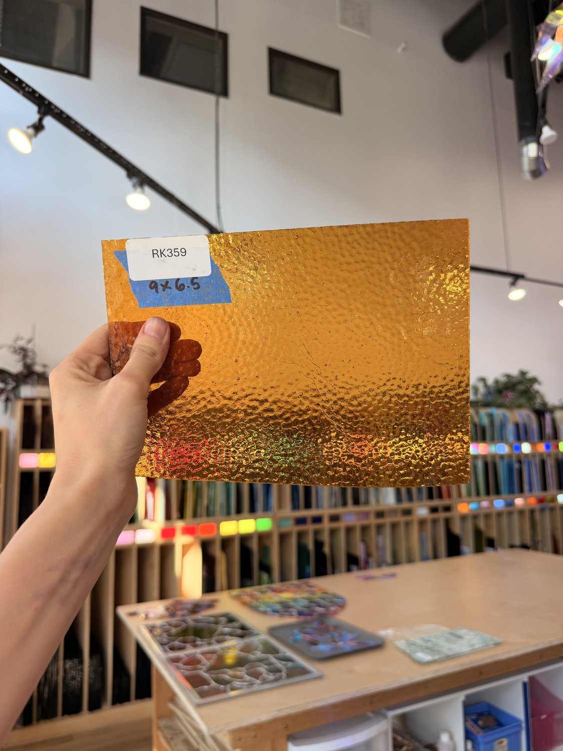 Dark Amber Hammered Transparent Textured Sheet Glass