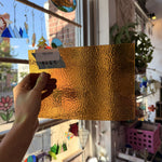 Dark Amber Hammered Transparent Textured Sheet Glass
