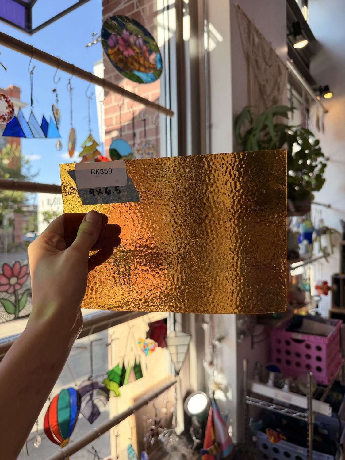 Dark Amber Hammered Transparent Textured Sheet Glass