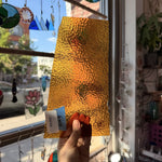 Dark Amber Hammered Transparent Textured Sheet Glass