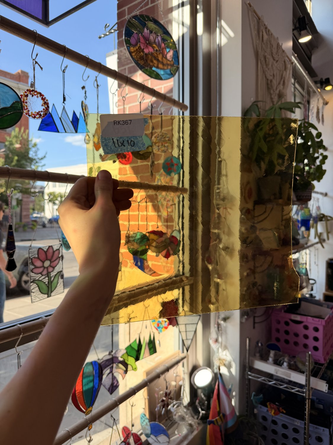 Medium Amber Vintage Mouthblown GNA Sheet Glass