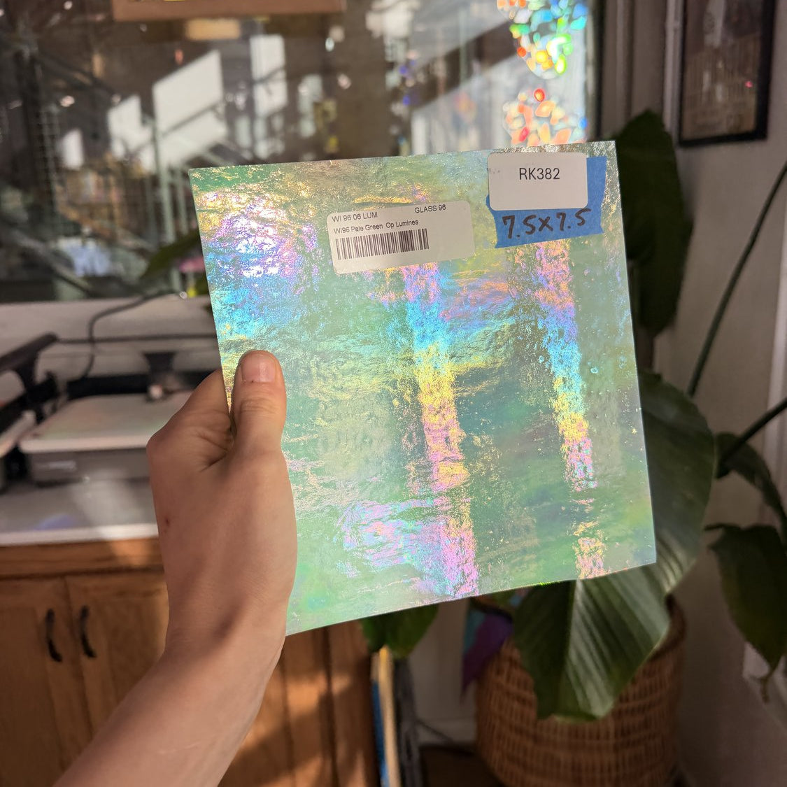 Mint Green Iridescent Wissmach Fusible 96 COE Fusible Sheet Glass Wissmach Glass Default Title