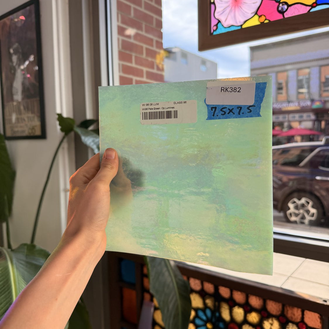 Mint Green Iridescent Wissmach Fusible 96 COE Fusible Sheet Glass Wissmach Glass