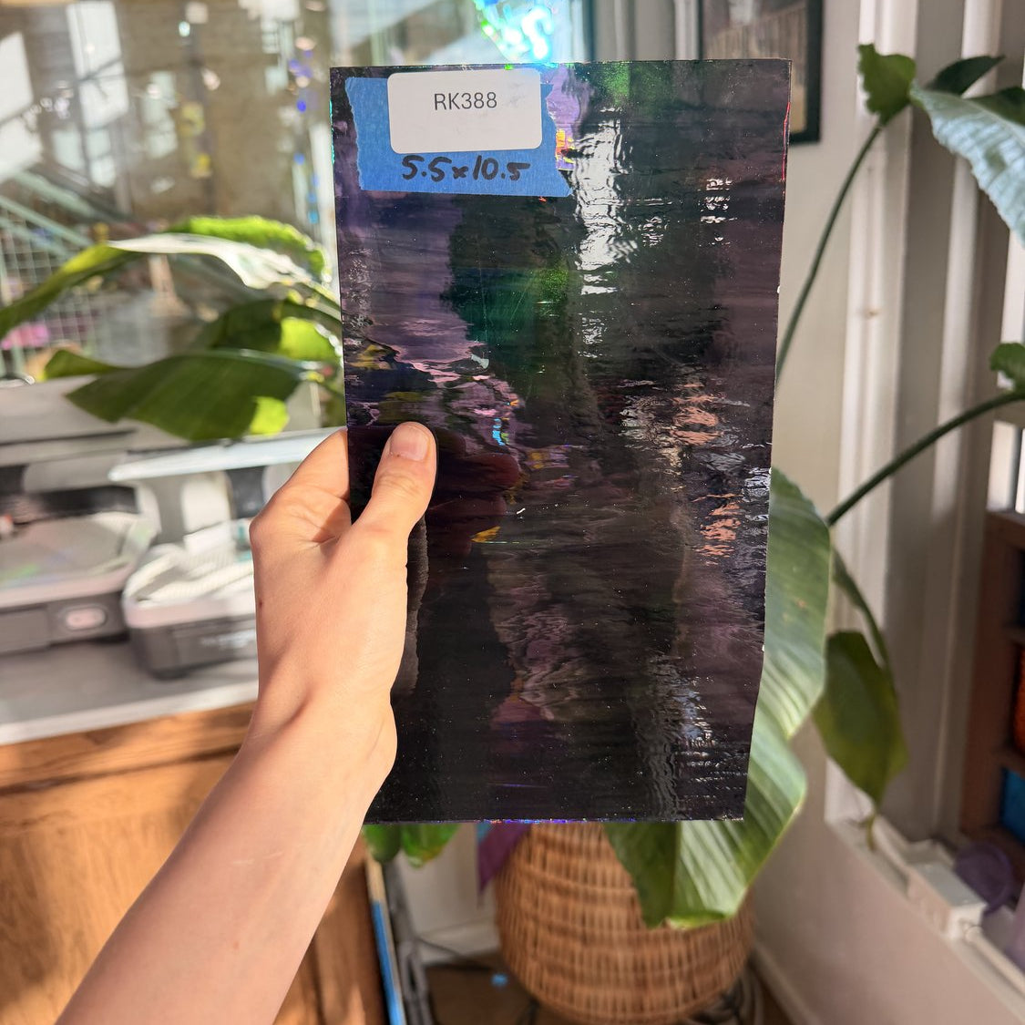 Deep Violet/Pale Purple Waterglass Oceanside Fusible 96 COE