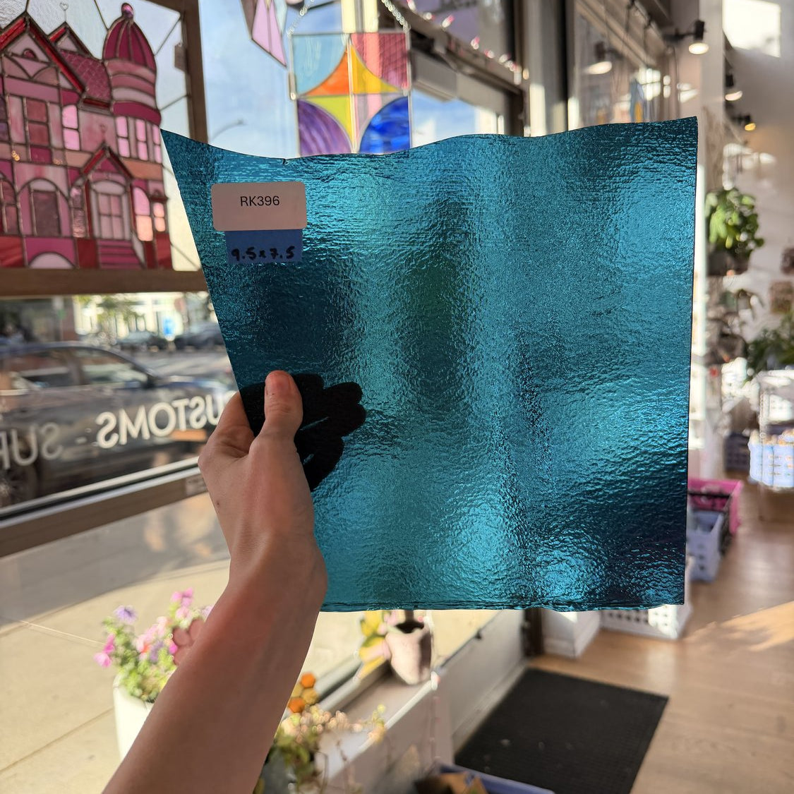Blue Teal Transparent Bullseye Fusible 90 COE