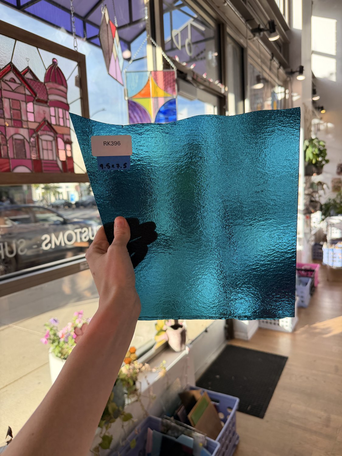 Blue Teal Transparent Bullseye Fusible 90 COE
