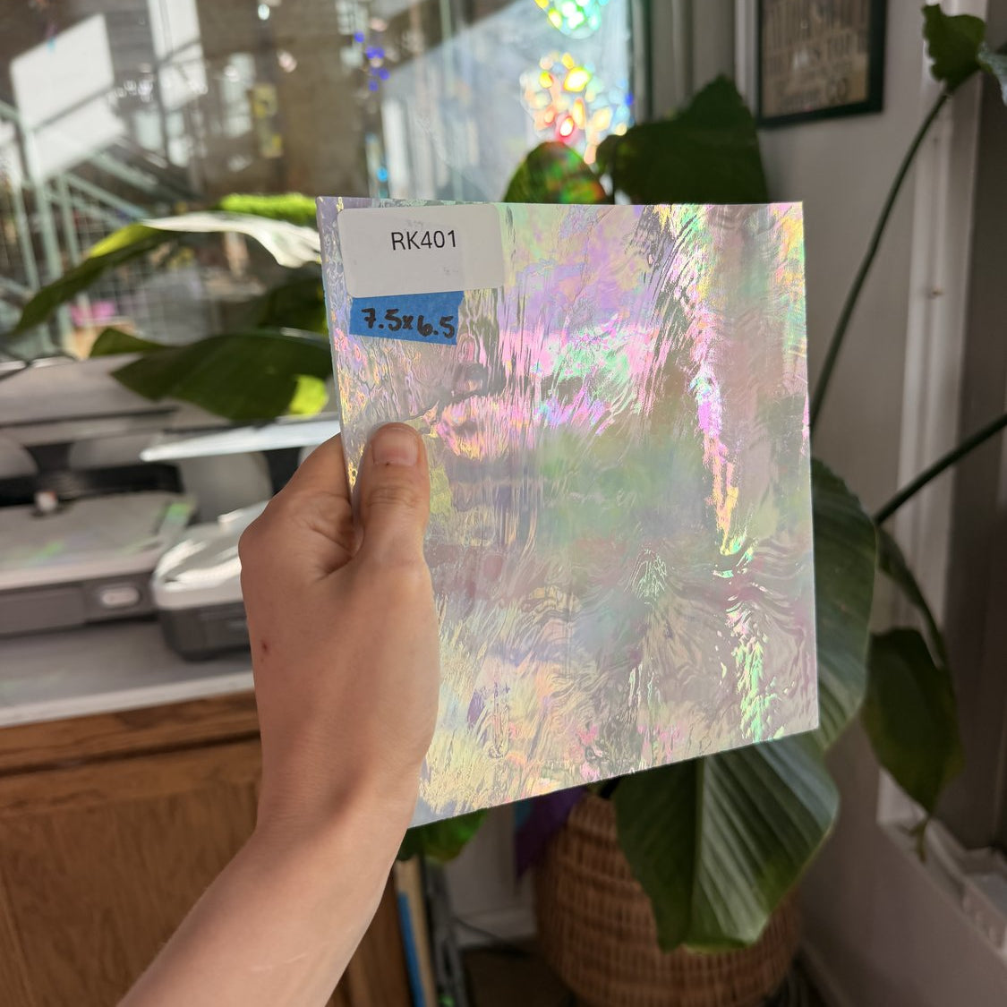 Light Pink Vintage Rare Iridescent Spectrum Sheet Glass Spectrum Glass Default Title