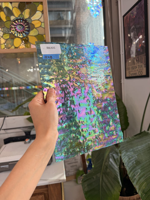 Sky Blue Vintage Iridescent Optimum Noogie Sheet Glass Colorado Glassworks Default Title