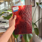 Red Transparent Bullseye Fusible Sheet Glass Bullseye Glass RK409 (10x6.5in)
