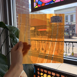 Orange on Clear Lamberts Flash Glass Sheet Glass Lamberts Glass 8.5x7.5in (LA-66546733)