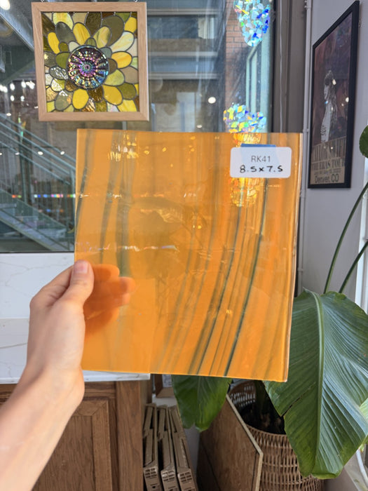 Orange on Clear Lamberts Flash Glass Sheet Glass Lamberts Glass