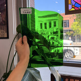 Medum Green Mouthblown Sheet Glass Mouth Blown Glass Default Title