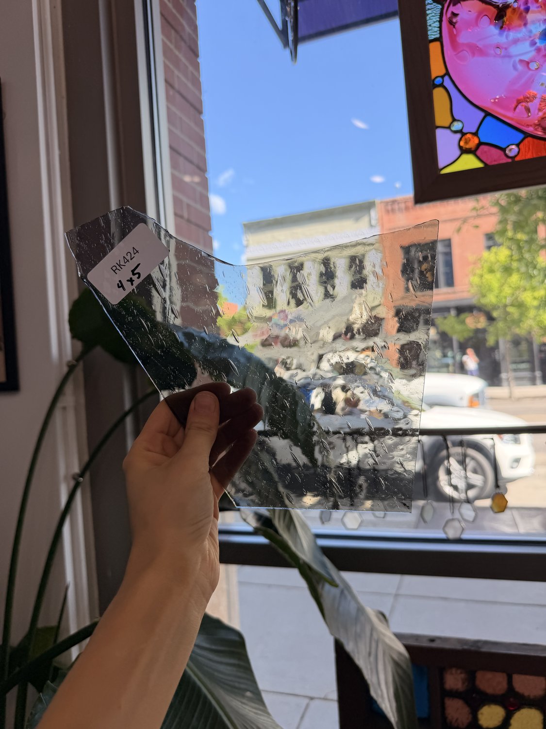 Mediun Gray Mouthblown Sheet Glass Mouth Blown Glass