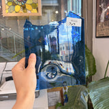 Mouth Blown Blue Transparent Sheet Glass Mouth Blown Glass Default Title