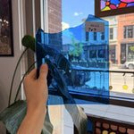 Mouth Blown Blue Transparent Sheet Glass Mouth Blown Glass