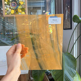 Orange on Clear Lamberts Flash Glass Sheet Glass Lamberts Glass RK43 (9x7.5in)